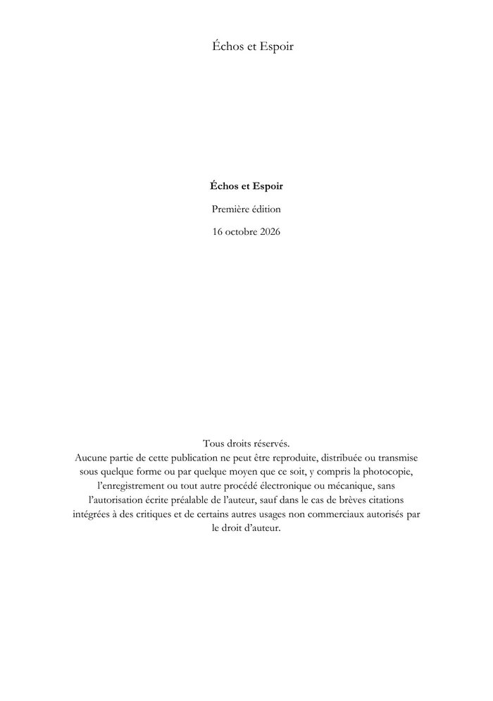 Page 2 d’Échos et Espoir