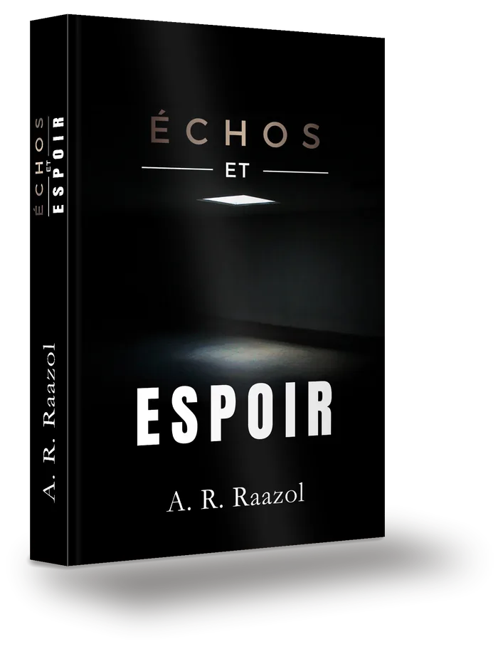 Le livre Échos et Espoir de A. R. Raazol : une pièce sombre éclairée par une seule lucarne.